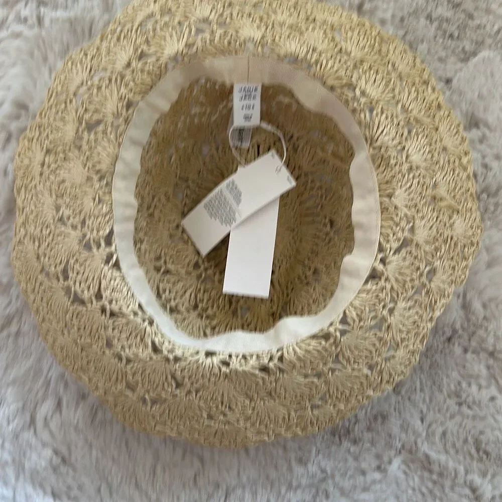 Janie and Jack Crochet Straw Sun Hat Size 4/5